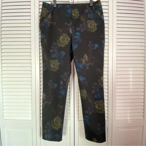 Soft Surroundings Pull On Straight Leg Pants Floral Design Size Large